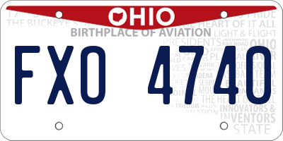 OH license plate FXO4740
