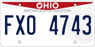 OH license plate FXO4743