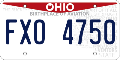 OH license plate FXO4750