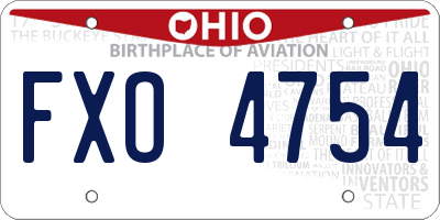 OH license plate FXO4754