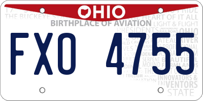 OH license plate FXO4755