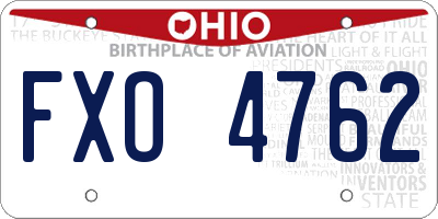 OH license plate FXO4762