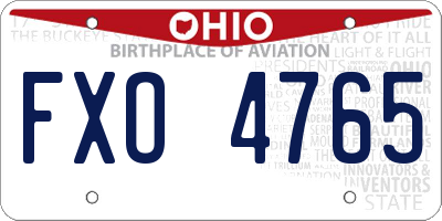 OH license plate FXO4765