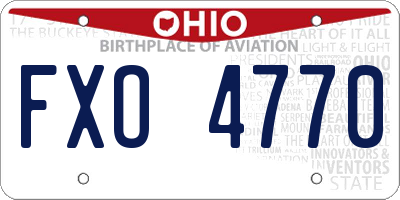 OH license plate FXO4770