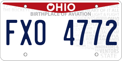 OH license plate FXO4772