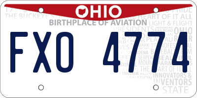 OH license plate FXO4774