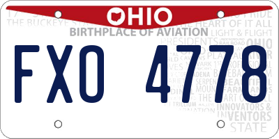 OH license plate FXO4778