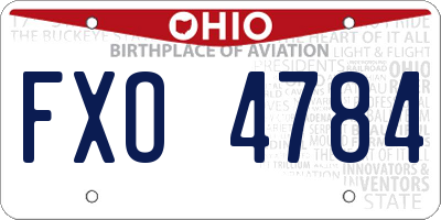 OH license plate FXO4784