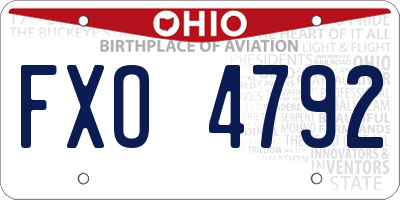 OH license plate FXO4792