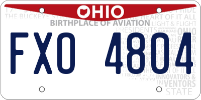 OH license plate FXO4804