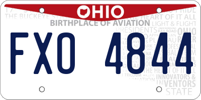 OH license plate FXO4844