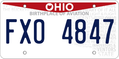 OH license plate FXO4847