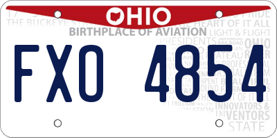 OH license plate FXO4854