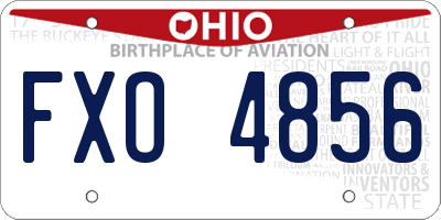 OH license plate FXO4856