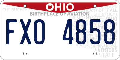 OH license plate FXO4858