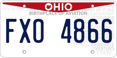 OH license plate FXO4866