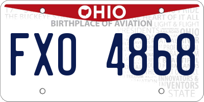 OH license plate FXO4868