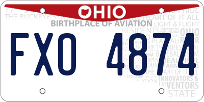 OH license plate FXO4874