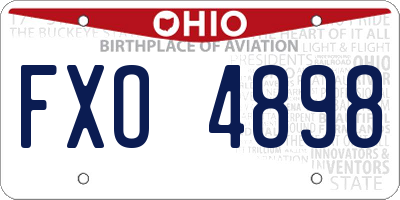 OH license plate FXO4898