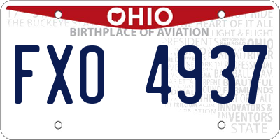 OH license plate FXO4937