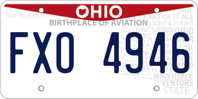 OH license plate FXO4946