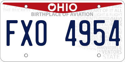 OH license plate FXO4954