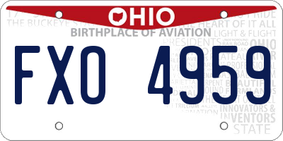 OH license plate FXO4959