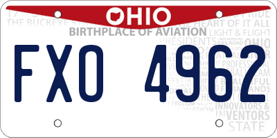 OH license plate FXO4962