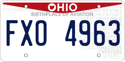 OH license plate FXO4963