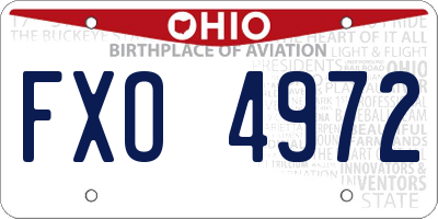 OH license plate FXO4972