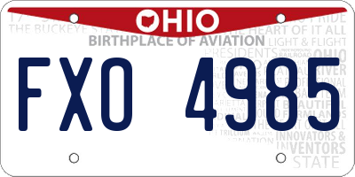 OH license plate FXO4985