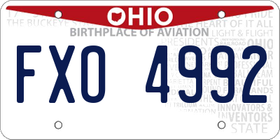 OH license plate FXO4992