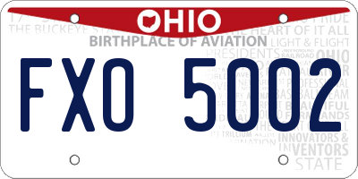 OH license plate FXO5002
