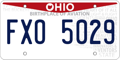 OH license plate FXO5029