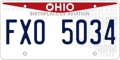 OH license plate FXO5034