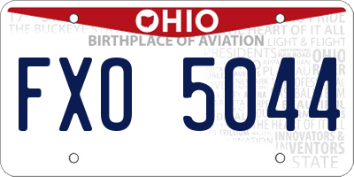OH license plate FXO5044
