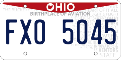 OH license plate FXO5045
