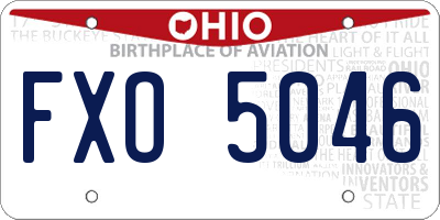 OH license plate FXO5046