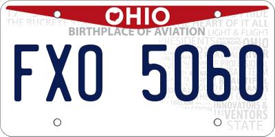 OH license plate FXO5060
