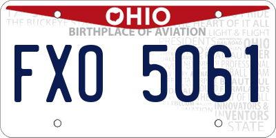 OH license plate FXO5061