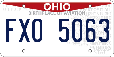 OH license plate FXO5063