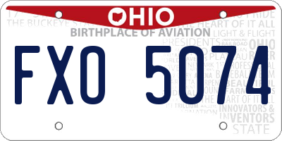 OH license plate FXO5074