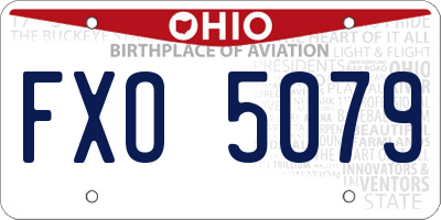 OH license plate FXO5079