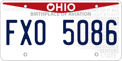 OH license plate FXO5086