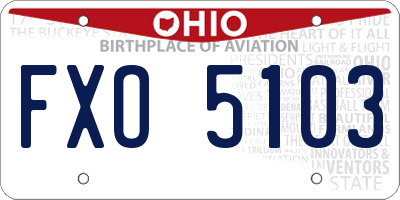 OH license plate FXO5103