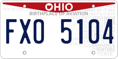 OH license plate FXO5104