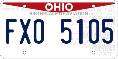 OH license plate FXO5105