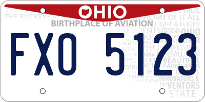 OH license plate FXO5123