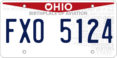 OH license plate FXO5124