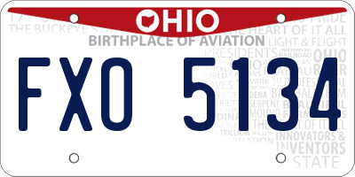 OH license plate FXO5134